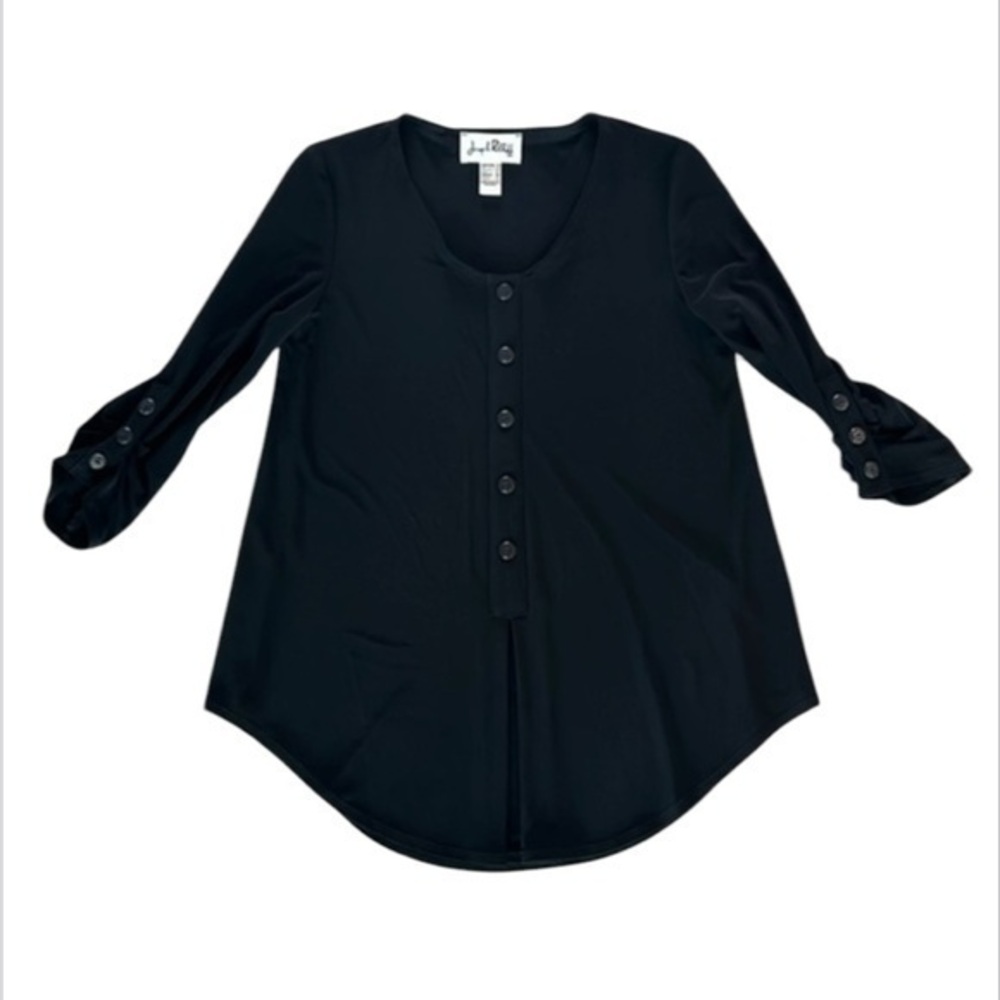 Joseph Ribkoff size 6 black long sleeve top shirt blouse